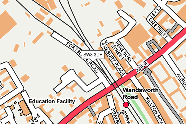 SW8 3DH map - OS OpenMap – Local (Ordnance Survey)