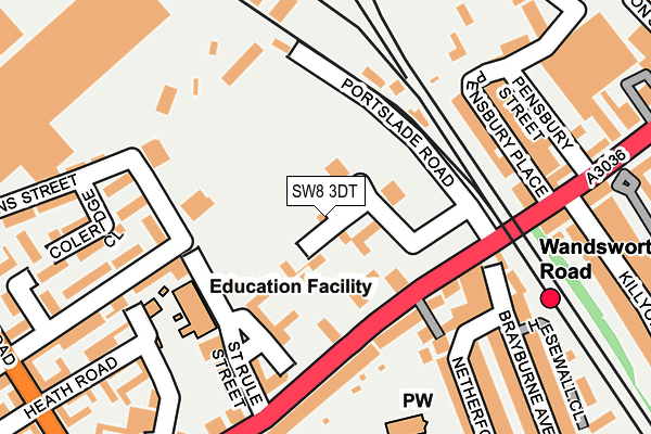SW8 3DT map - OS OpenMap – Local (Ordnance Survey)