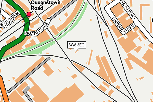 SW8 3EG map - OS OpenMap – Local (Ordnance Survey)