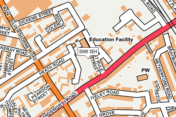 SW8 3EH map - OS OpenMap – Local (Ordnance Survey)