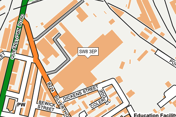 SW8 3EP map - OS OpenMap – Local (Ordnance Survey)