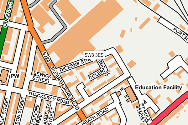 SW8 3ES map - OS OpenMap – Local (Ordnance Survey)