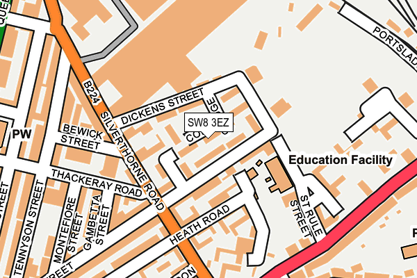 SW8 3EZ map - OS OpenMap – Local (Ordnance Survey)