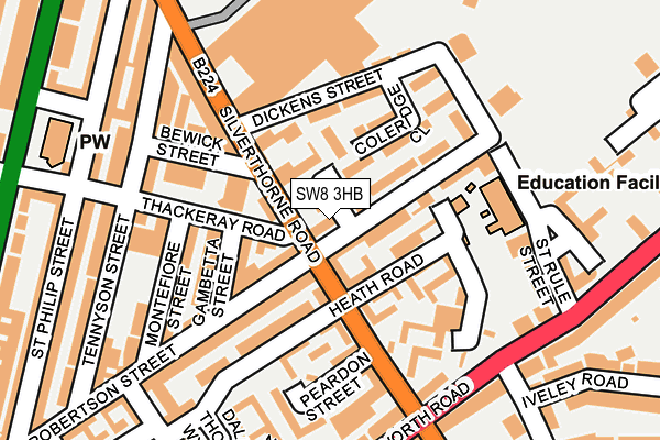 SW8 3HB map - OS OpenMap – Local (Ordnance Survey)