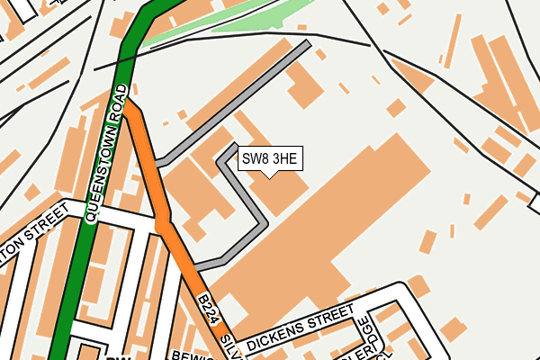 SW8 3HE map - OS OpenMap – Local (Ordnance Survey)