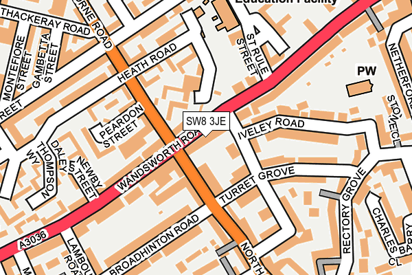 SW8 3JE map - OS OpenMap – Local (Ordnance Survey)