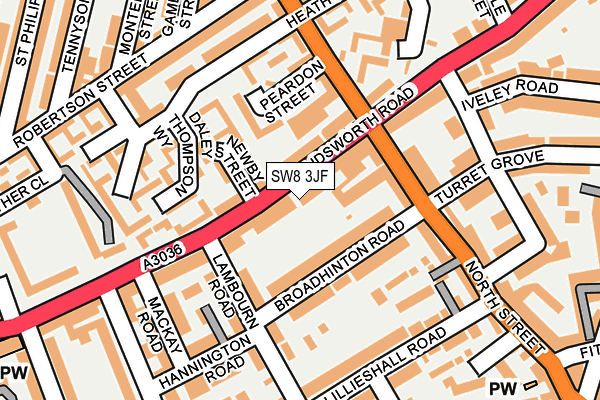 SW8 3JF map - OS OpenMap – Local (Ordnance Survey)