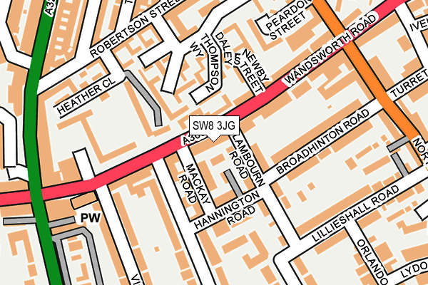 SW8 3JG map - OS OpenMap – Local (Ordnance Survey)