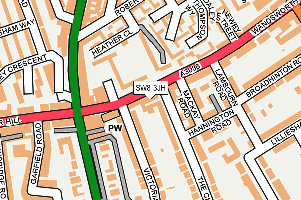 SW8 3JH map - OS OpenMap – Local (Ordnance Survey)