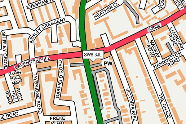 SW8 3JL map - OS OpenMap – Local (Ordnance Survey)