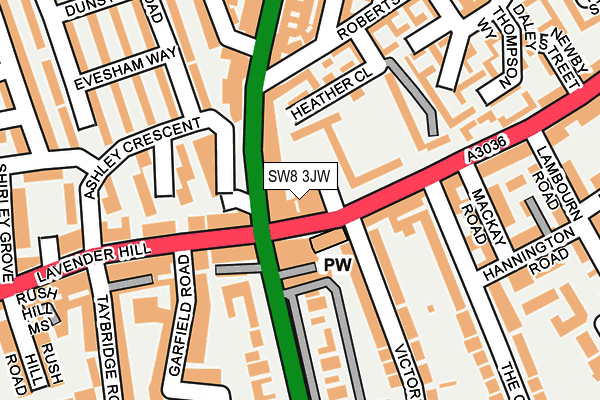 SW8 3JW map - OS OpenMap – Local (Ordnance Survey)