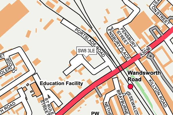 SW8 3LE map - OS OpenMap – Local (Ordnance Survey)