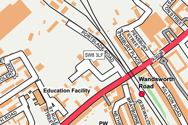 SW8 3LF map - OS OpenMap – Local (Ordnance Survey)