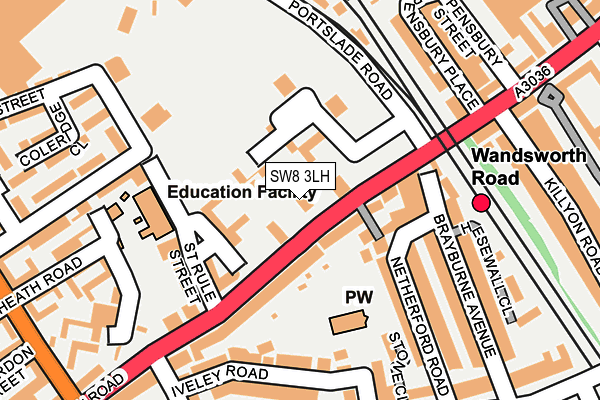 SW8 3LH map - OS OpenMap – Local (Ordnance Survey)