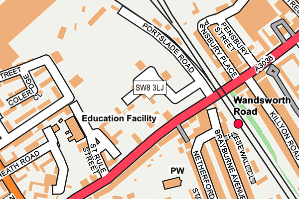 SW8 3LJ map - OS OpenMap – Local (Ordnance Survey)