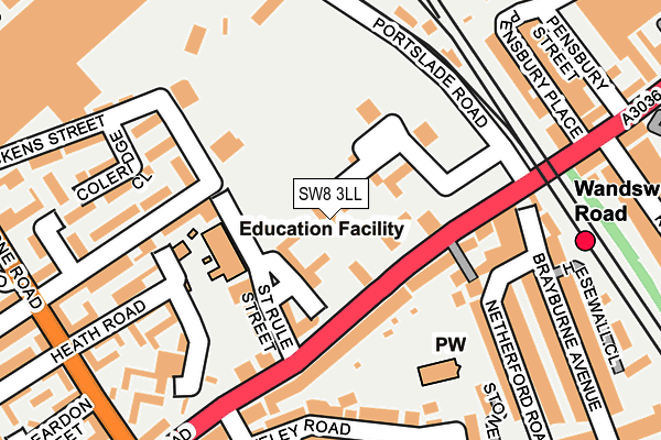SW8 3LL map - OS OpenMap – Local (Ordnance Survey)