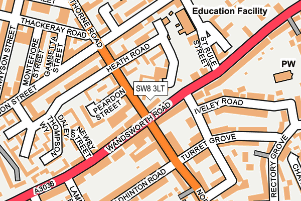 SW8 3LT map - OS OpenMap – Local (Ordnance Survey)