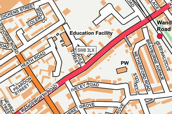 SW8 3LX map - OS OpenMap – Local (Ordnance Survey)