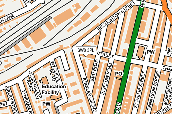 SW8 3PL map - OS OpenMap – Local (Ordnance Survey)