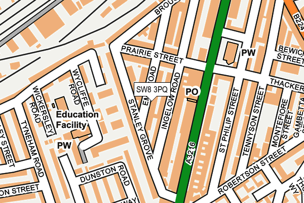 SW8 3PQ map - OS OpenMap – Local (Ordnance Survey)