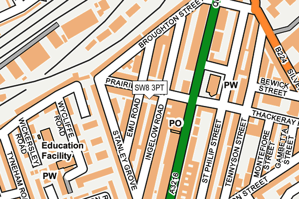 SW8 3PT map - OS OpenMap – Local (Ordnance Survey)