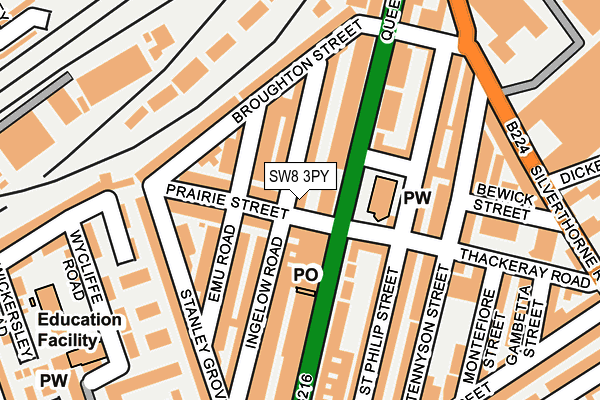 SW8 3PY map - OS OpenMap – Local (Ordnance Survey)