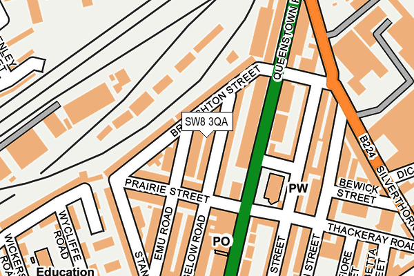 SW8 3QA map - OS OpenMap – Local (Ordnance Survey)