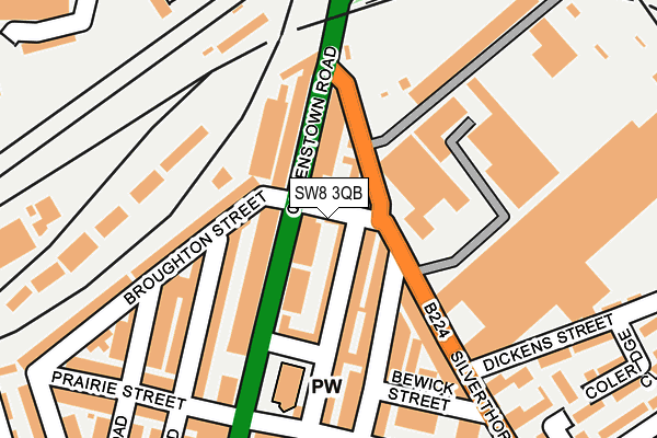 SW8 3QB map - OS OpenMap – Local (Ordnance Survey)