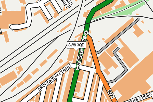 SW8 3QD map - OS OpenMap – Local (Ordnance Survey)