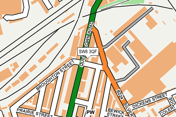 SW8 3QF map - OS OpenMap – Local (Ordnance Survey)