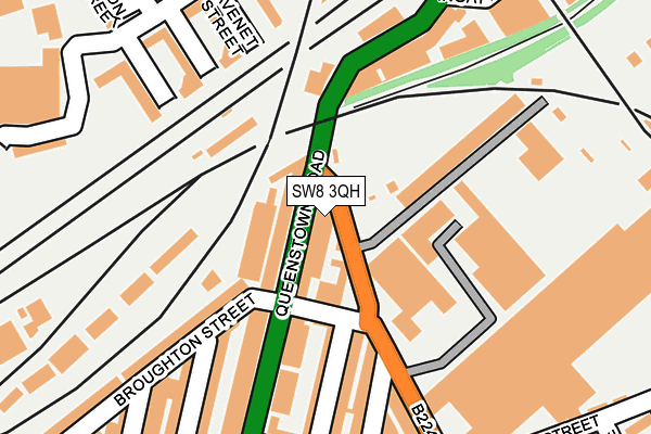 SW8 3QH map - OS OpenMap – Local (Ordnance Survey)