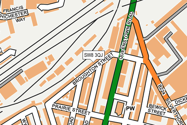 SW8 3QJ map - OS OpenMap – Local (Ordnance Survey)