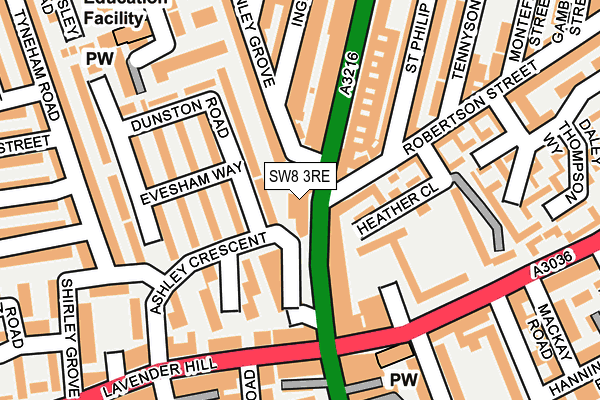 SW8 3RE map - OS OpenMap – Local (Ordnance Survey)