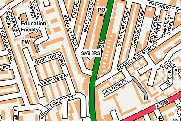 SW8 3RG map - OS OpenMap – Local (Ordnance Survey)