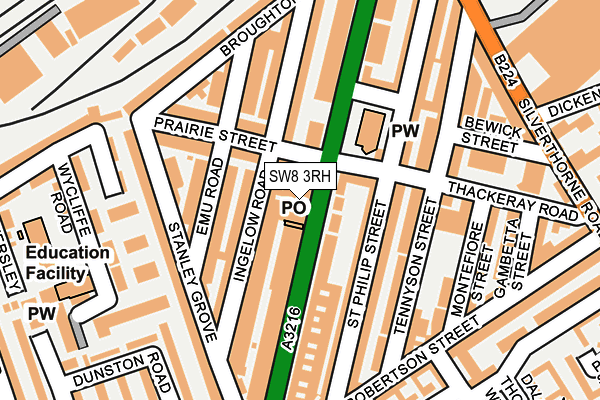 SW8 3RH map - OS OpenMap – Local (Ordnance Survey)