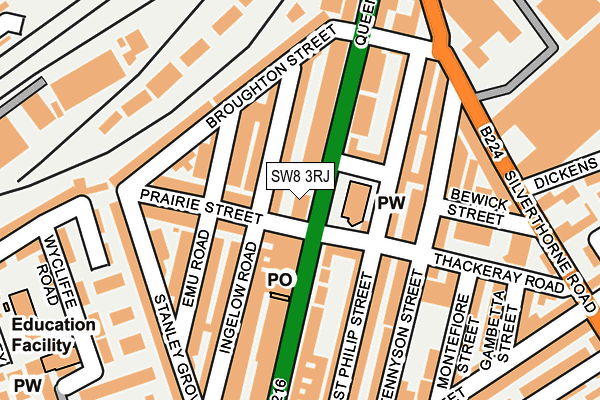 SW8 3RJ map - OS OpenMap – Local (Ordnance Survey)