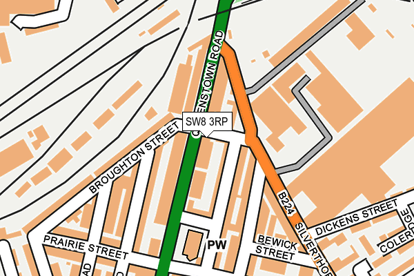 SW8 3RP map - OS OpenMap – Local (Ordnance Survey)