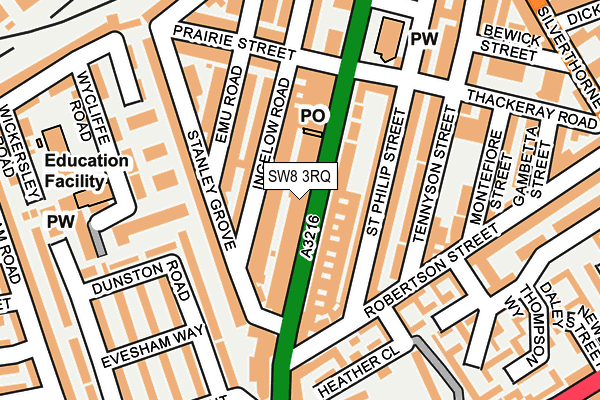 SW8 3RQ map - OS OpenMap – Local (Ordnance Survey)