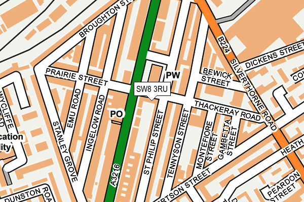 SW8 3RU map - OS OpenMap – Local (Ordnance Survey)