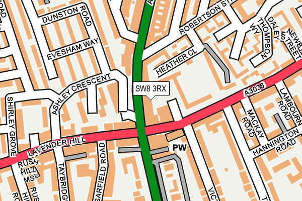 SW8 3RX map - OS OpenMap – Local (Ordnance Survey)