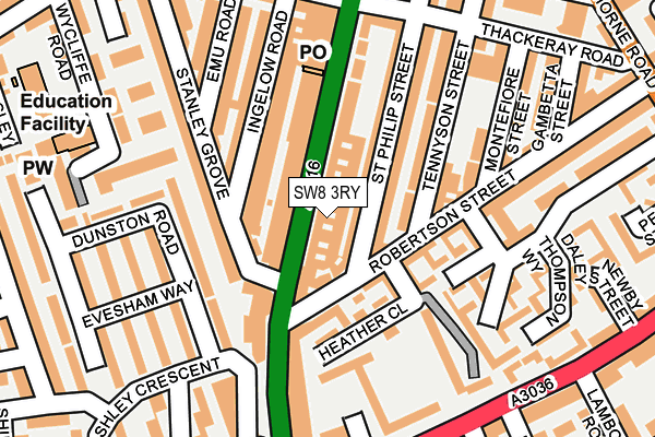 SW8 3RY map - OS OpenMap – Local (Ordnance Survey)