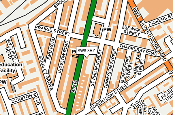 SW8 3RZ map - OS OpenMap – Local (Ordnance Survey)