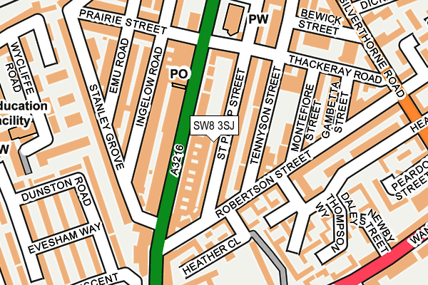 SW8 3SJ map - OS OpenMap – Local (Ordnance Survey)