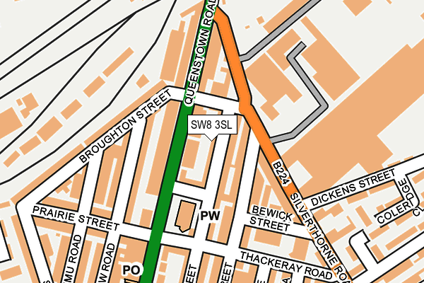 SW8 3SL map - OS OpenMap – Local (Ordnance Survey)