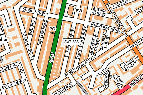 SW8 3SS map - OS OpenMap – Local (Ordnance Survey)