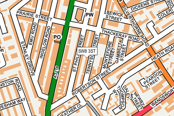 SW8 3ST map - OS OpenMap – Local (Ordnance Survey)