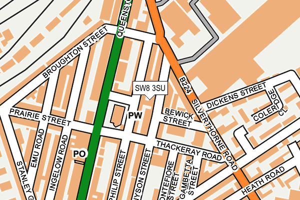 SW8 3SU map - OS OpenMap – Local (Ordnance Survey)