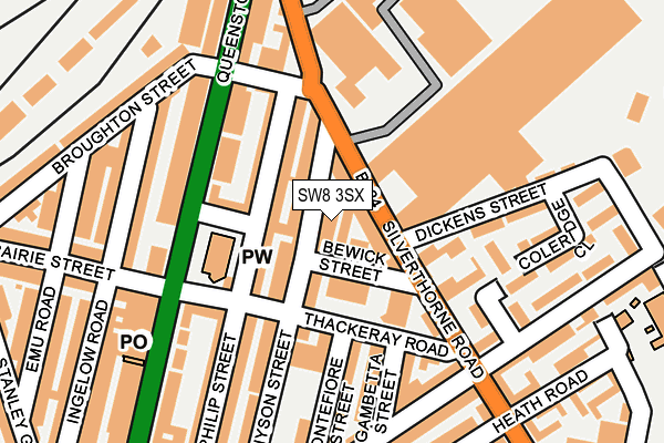 SW8 3SX map - OS OpenMap – Local (Ordnance Survey)