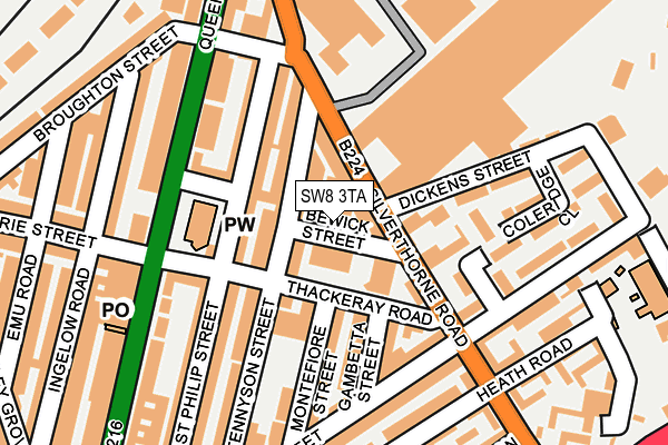 SW8 3TA map - OS OpenMap – Local (Ordnance Survey)