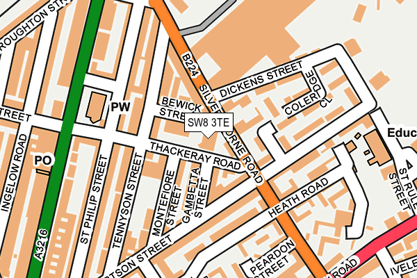 SW8 3TE map - OS OpenMap – Local (Ordnance Survey)